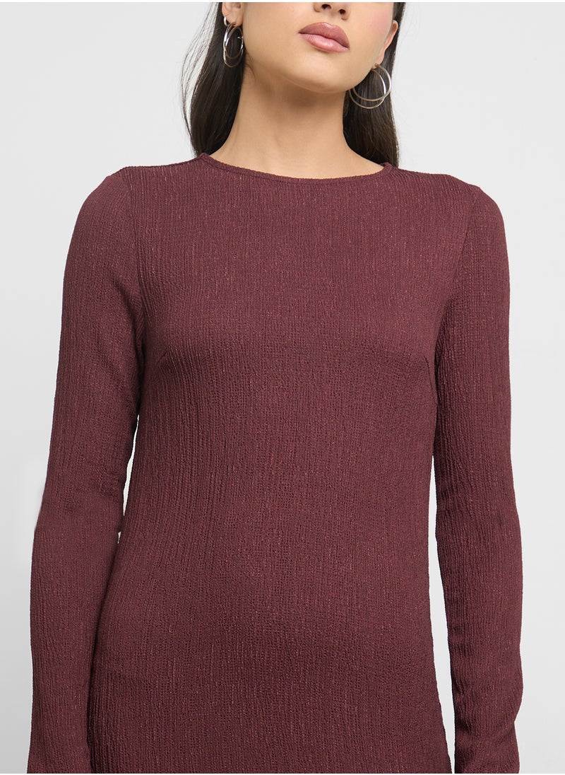 ONLY - High Neck Textured Detail Dress - Image 1