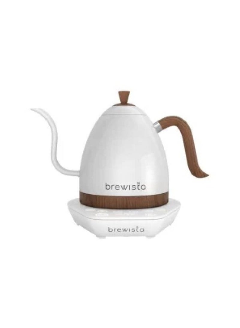 Brewista Artisan Electric Coffee Kettle with Gooseneck Spout, Perfect for Pour-Over Coffee and Tea Brewing, Precision Temperature Control, Digital Display, Flash Boil and Keep Warm Setting, Stainless Steel Body, 1L - Matte White  - Image 1