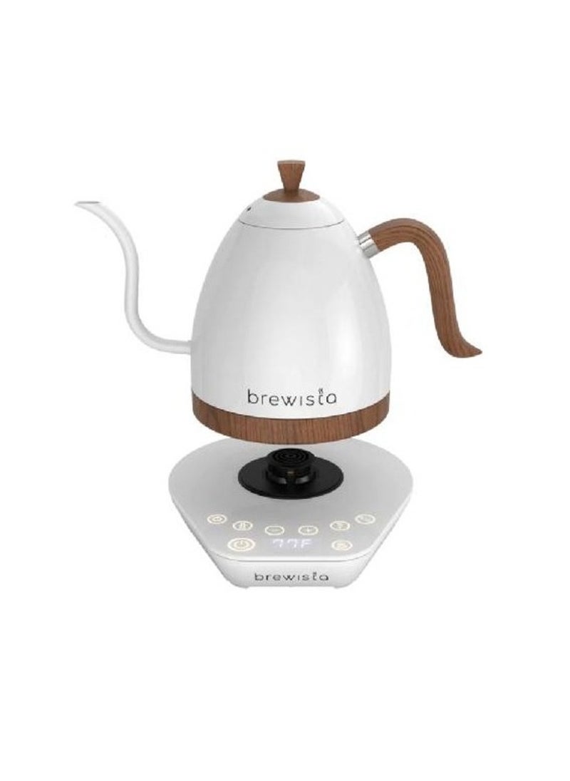 Brewista Artisan Electric Coffee Kettle with Gooseneck Spout, Perfect for Pour-Over Coffee and Tea Brewing, Precision Temperature Control, Digital Display, Flash Boil and Keep Warm Setting, Stainless Steel Body, 1L - Matte White  - Image 2