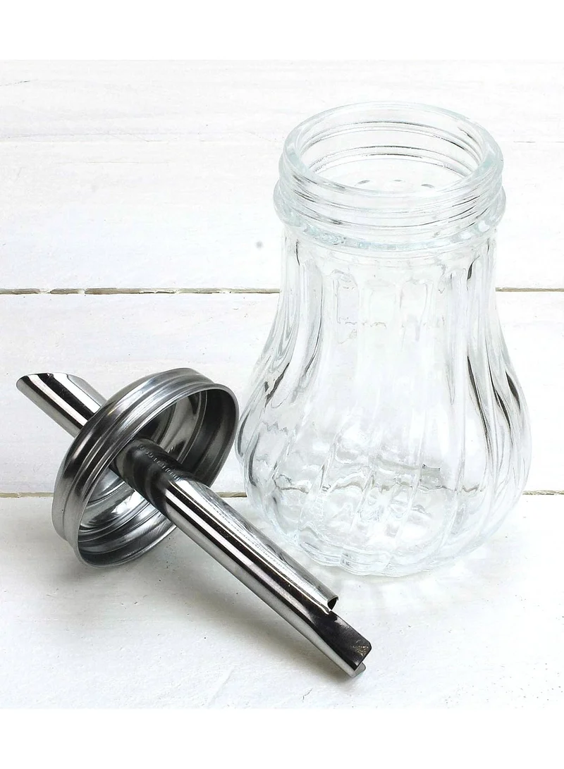 Cuisine Art Sugar Dispenser with Classic Design Sugar Shaker Glass with Stainless Steel Lid 250ml