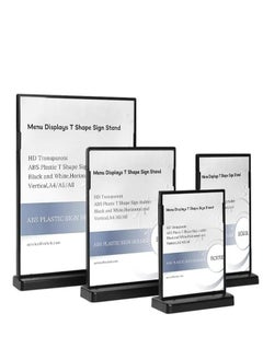 Eckek Eckek   ABS Plastic Sign Holder，Menu Displays T Shape Sign Stand  - Image 1