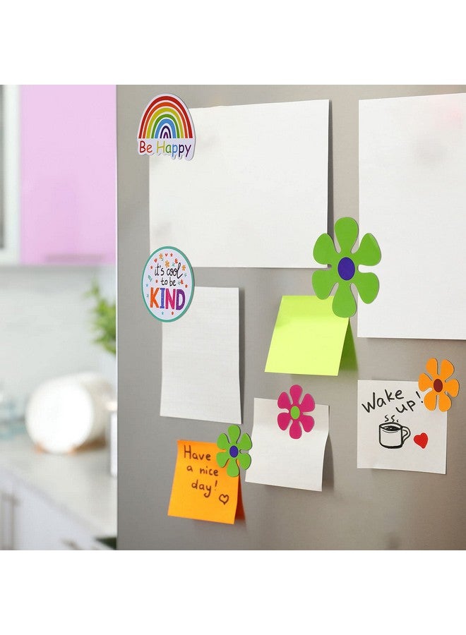 TOODOO TOODOO 20 Pieces Car Magnets Flowers Sticker Inspirational Magnetic Car Decal Waterproof Fridge Magnets Stickers 60s Flower Cutout Magnet Decorative for Car Locker Fridge, Locker Magnets  - Image 5