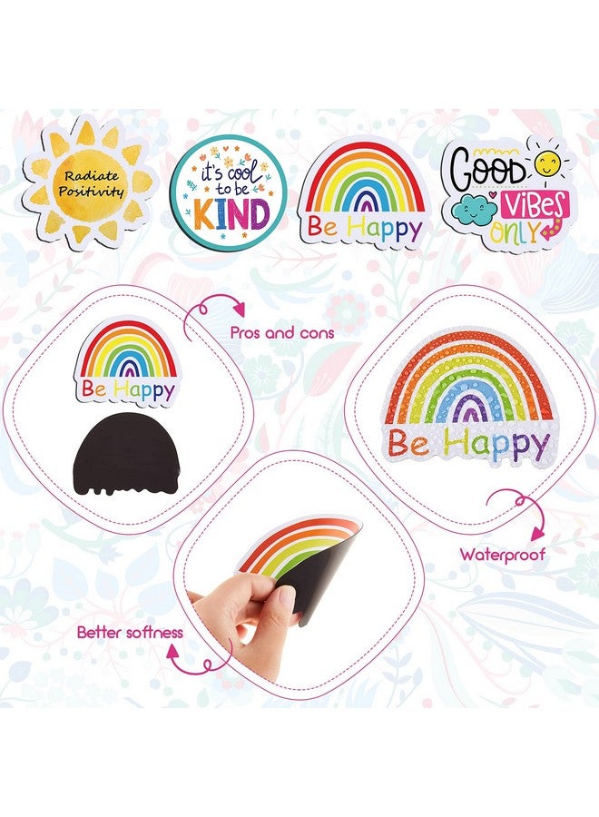 TOODOO TOODOO 20 Pieces Car Magnets Flowers Sticker Inspirational Magnetic Car Decal Waterproof Fridge Magnets Stickers 60s Flower Cutout Magnet Decorative for Car Locker Fridge, Locker Magnets  - Image 3
