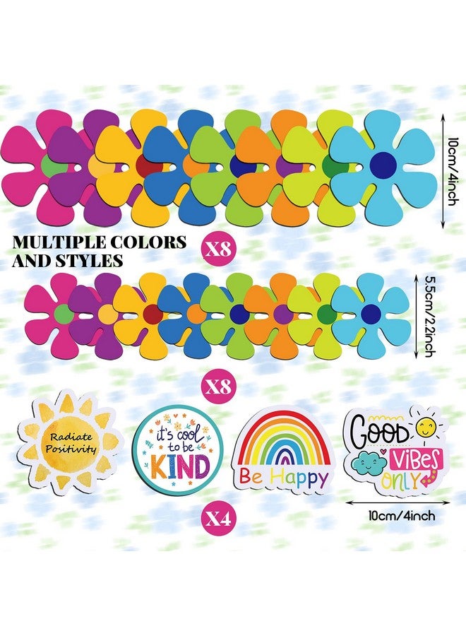 TOODOO TOODOO 20 Pieces Car Magnets Flowers Sticker Inspirational Magnetic Car Decal Waterproof Fridge Magnets Stickers 60s Flower Cutout Magnet Decorative for Car Locker Fridge, Locker Magnets  - Image 2