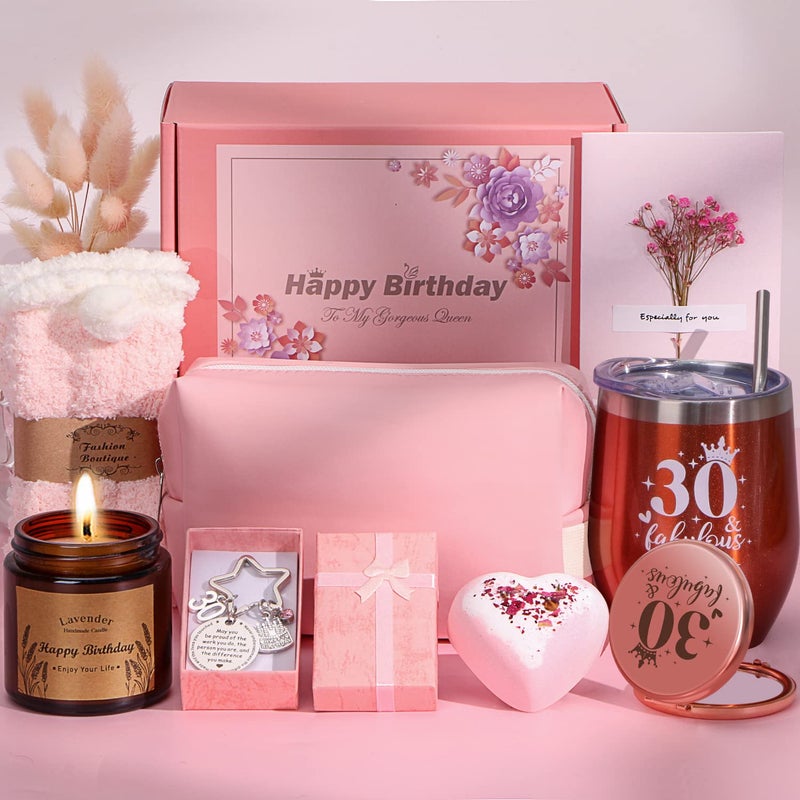 30th Birthday Gifts for Women Personalised Birthday Hampers for Women Turning 30 Funny 30 Year Old Pamper Gift Basket for Best Friend Sister Wife Mum Auntie Ladies 30th Birth day Presents Ideas