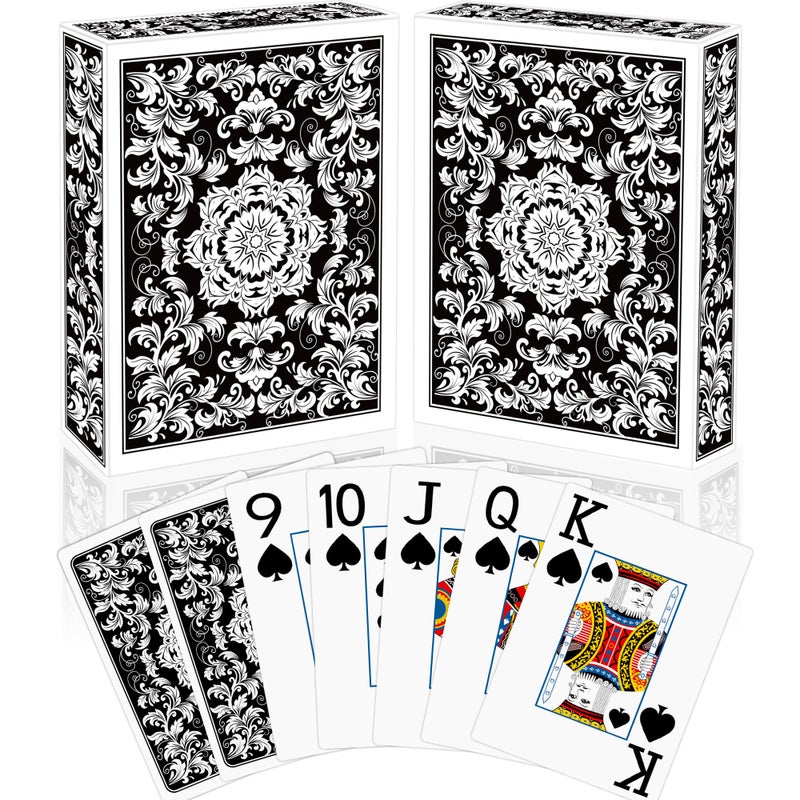 Metsyth Playing CardsDeck of Cards 2 PackPoker Cards SetJumbo Large Print Playing Cards for Adults SeniorsCard Games for Family Game Night Party Casino Magic Black - Image 3