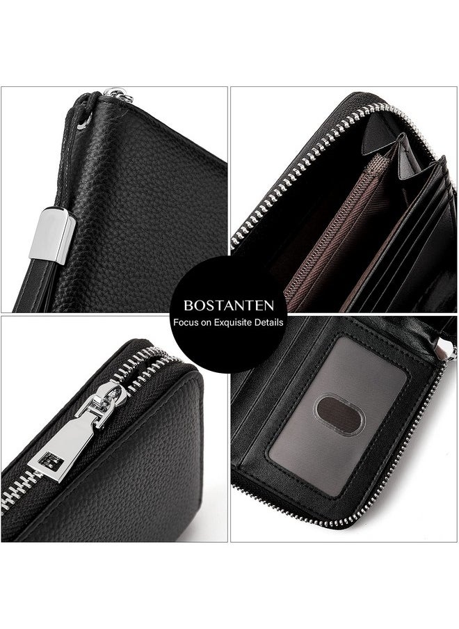 Leather Wallets For Women Rfid Blocking Zip Around Credit Card Holder Phone Clutch Black - pzsku/ZE77F63F673EF30504313Z/45/_/1718613829/8c33a22e-136e-4b74-8094-81b83c258745