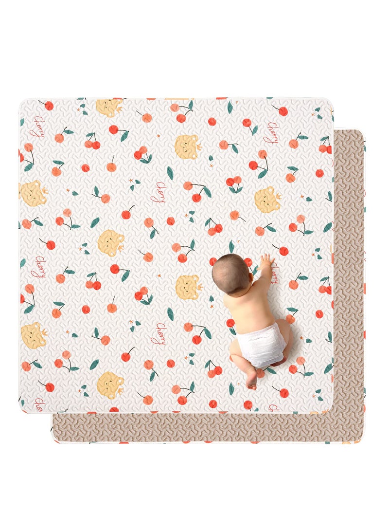 SYOSI Soft Cotton Baby Play Mat, 3 x 43 Inch Washable Foldable Crawling Mat, Non Slip Playmat for Babies, Toddlers Tummy Time Mat, Portable Playpen Mat Playmat for Indoor & Outdoor Use - Image 1