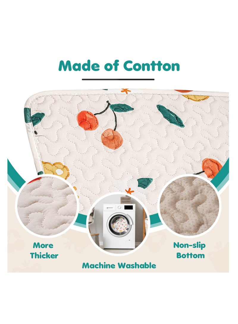 SYOSI Soft Cotton Baby Play Mat, 3 x 43 Inch Washable Foldable Crawling Mat, Non Slip Playmat for Babies, Toddlers Tummy Time Mat, Portable Playpen Mat Playmat for Indoor & Outdoor Use - Image 2