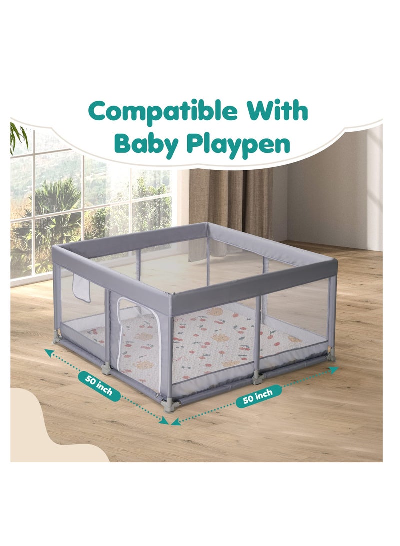 SYOSI Soft Cotton Baby Play Mat, 3 x 43 Inch Washable Foldable Crawling Mat, Non Slip Playmat for Babies, Toddlers Tummy Time Mat, Portable Playpen Mat Playmat for Indoor & Outdoor Use - Image 3