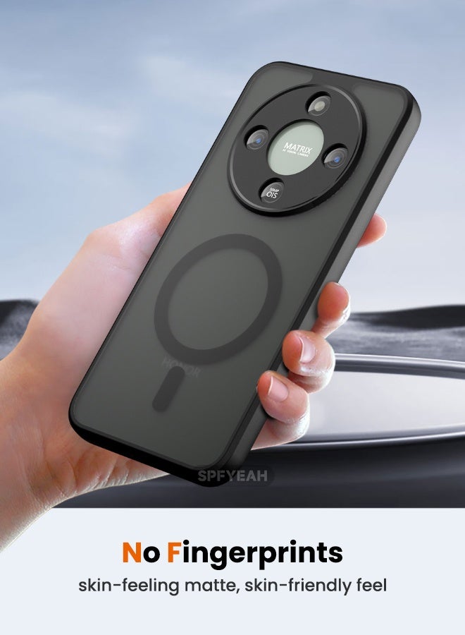 SPFYEAH [2-in-1] Honor X9d Case with Privacy Screen Protector, [Magsafe Compatible][Camera Protection][No Yellowing][Skin Friendly] Slim Hard Frosted Shockproof  Case for Honor X9D 5G 6.79 inch, Black - Image 5