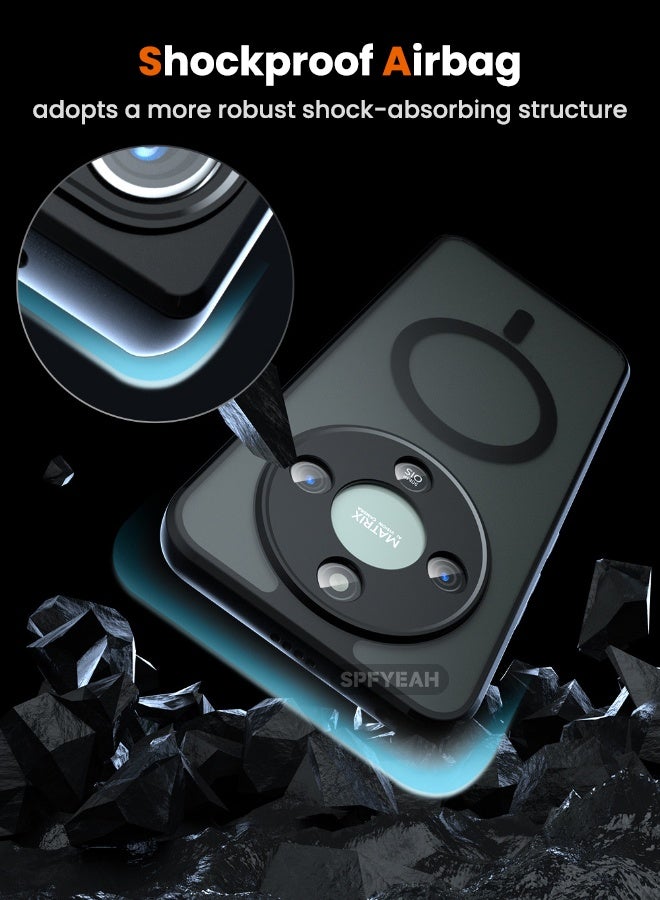 SPFYEAH [2-in-1] Honor X9d Case with Privacy Screen Protector, [Magsafe Compatible][Camera Protection][No Yellowing][Skin Friendly] Slim Hard Frosted Shockproof  Case for Honor X9D 5G 6.79 inch, Black - Image 3