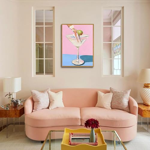 DAZZLEDOTS Diamond Art Kits for Adults Cocktail Diamond Painting 5D Diamond Art Kits for Beginners Women Cocktail DIY Full Drill Paint by Diamonds Dot Pink Gem Art for Home Wall Decor 12x16Inch - Image 3