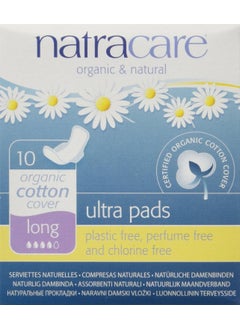 NATRACARE Natracare Ultra Pads with Wings - Long - 10 ct (8-Pack) - Organic and Natural 