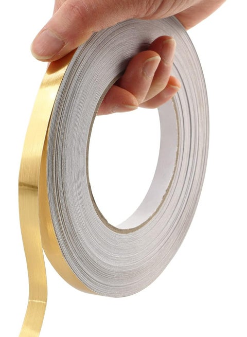 Gold Mylar Tape with Mirror Finish, Self-Adhesive for DIY and Decorative Arts (55yds x 0.4in)