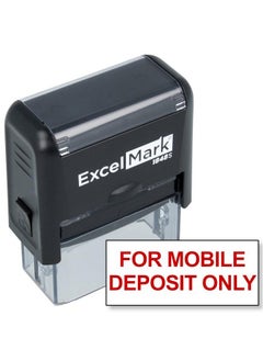 ExcelMark Selfinking Bank Deposit Rubber Stamp For Mobile Deposit Only Red  - Image 2