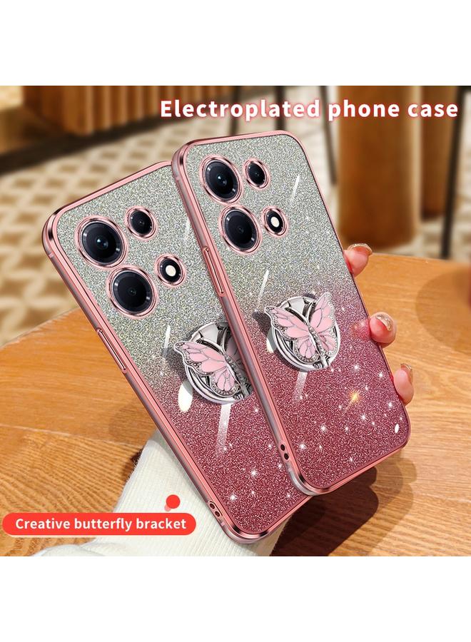 Zaboon Case For Infinix Note 30 Plated Gradient Glitter Butterfly Holder TPU Phone Case - Image 3