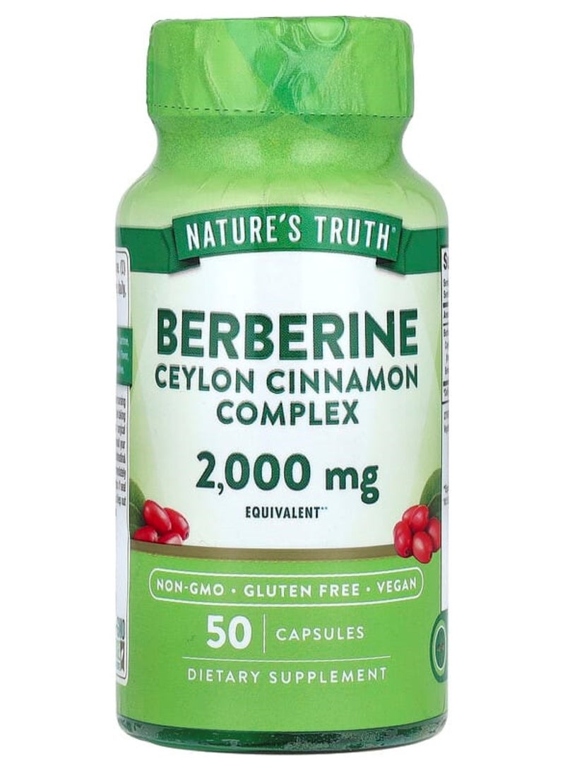 Nature's Truth, Berberine Ceylon Cinnamon Complex, 2,000 mg, 50 Capsules