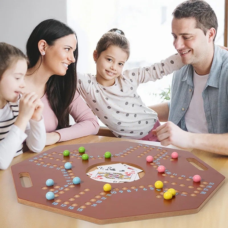 Y&D Classic Foldable Wooden Jackaroo Board Game Set - Four Player Card-Based Jacaro Competition - Image 5