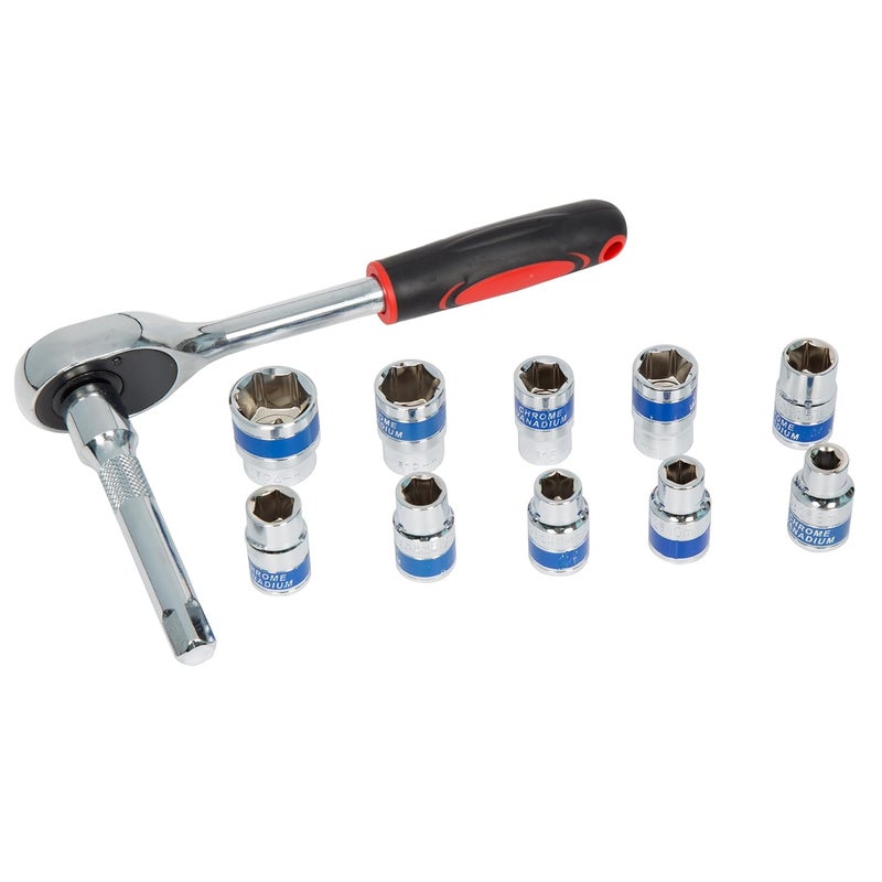 Zaptec 12 Piece 1/2" Socket Set Goti Pana 8-24MM with Ratchet Wrench For Car, Bike, Cycle Repairing, DIY Projects, Home & Automobile Vehicle Service - Image 2