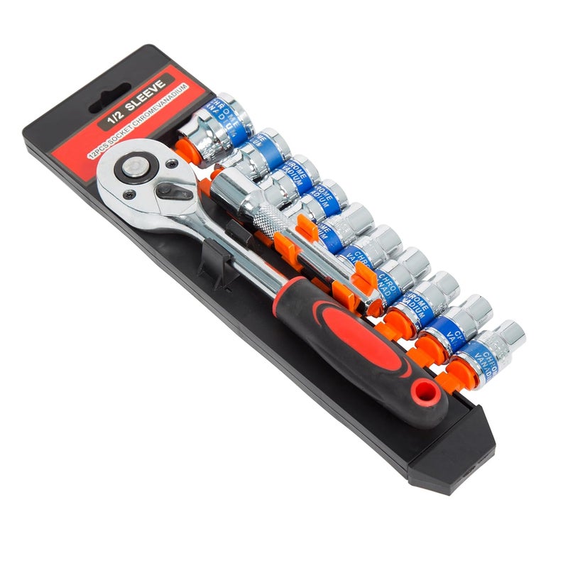 Zaptec 12 Piece 1/2" Socket Set Goti Pana 8-24MM with Ratchet Wrench For Car, Bike, Cycle Repairing, DIY Projects, Home & Automobile Vehicle Service - Image 5