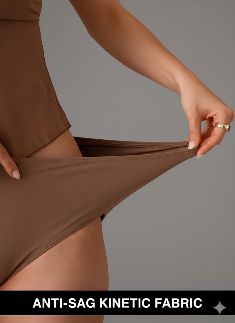 B2prity Tankini Swimsuits for Women, Tummy Control Flowy Mesh Tops, High Waisted Bottoms, Coquette 2 Piece Bathing Suits Peacock Green - Image 5