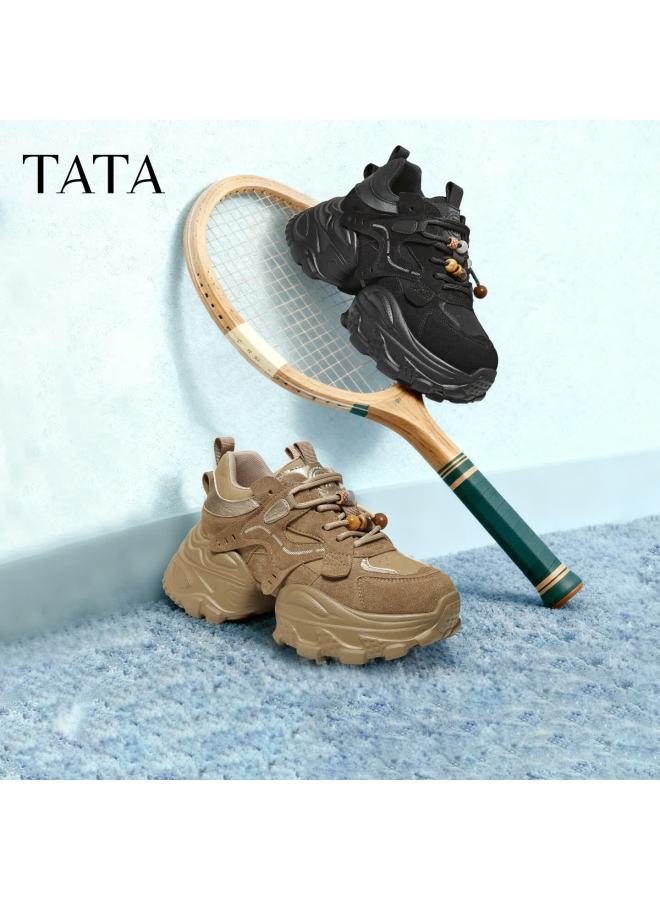 Tata Spring Mall Fashion Casual Versatile Women's Dad Sneakers Black Size 37 - Image 1