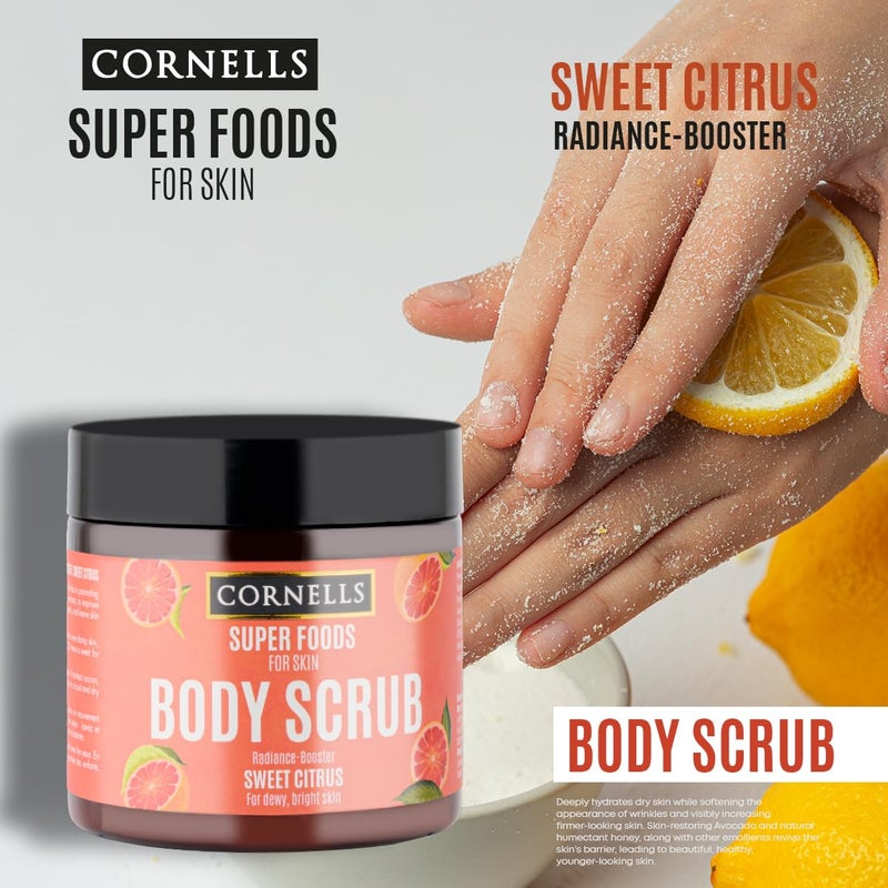 Cornells Wellness Super Foods For Body Care Sweet Citrus Body Scrub 475ml, Exfoliating Scrub, Brightening & Revitalizing, Hydrating & Nourishing Formula, Smooth & Radiant Skin Care, For All Skin Types - Image 2