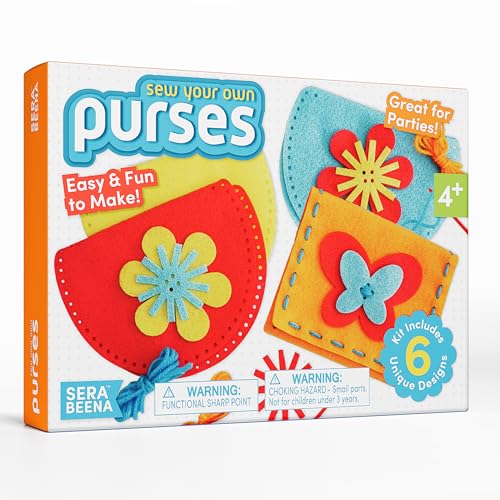 Serabeena Sew Your Own Purses - Sewing Kit for Kids - Felt Crafts for Kids - Sewing Ages 4-8 Plus - Felt Kit - Helps Develop Fine Motor Skills - DIY Kits with 6 Purses & Accessories - Image 5