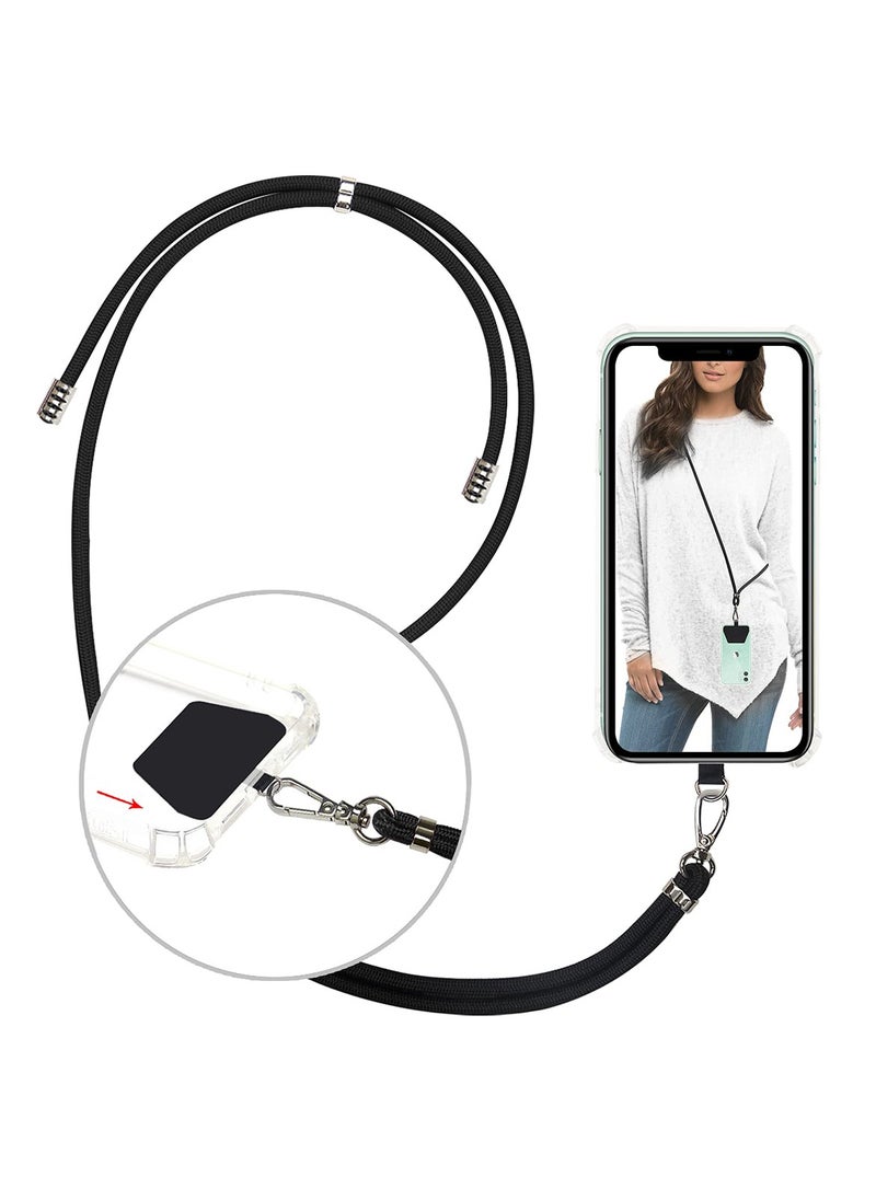 Phone Lanyard, Universal Cell Phone Lanyard with Adjustable Nylon Neck Strap, Phone Tether Safety Strap Compatible with Most Smartphones with Full Coverage Case (Black) - pzsku/ZE77FF7955EA2F8ACE116Z/45/_/1716992277/9c26bf72-f627-426a-9c0e-f4999ab30995