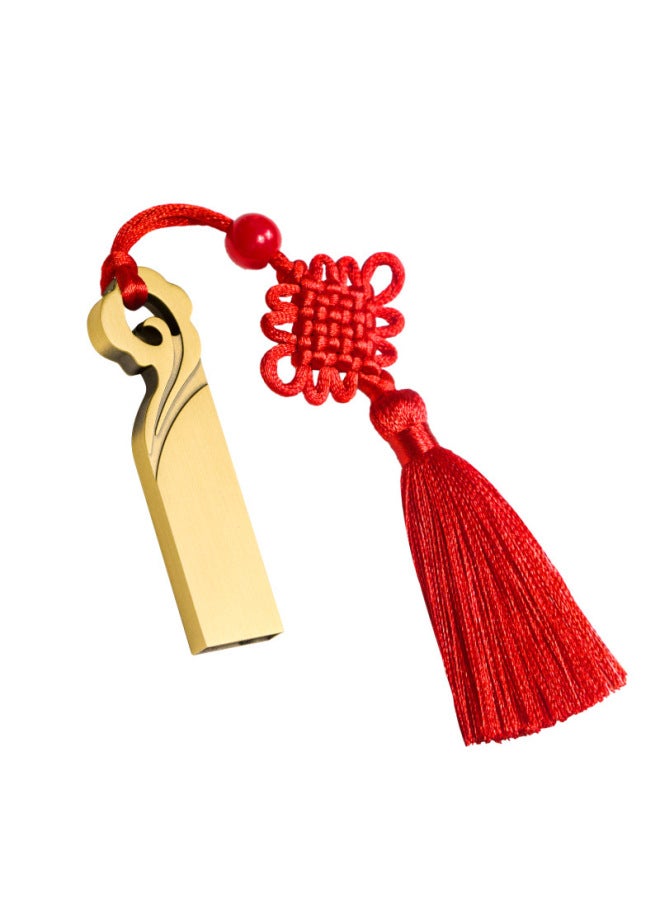 Chinese Style U Disk Creative Metal Vintage Copper Gift High Speed 3.0 Large Capacity U Disk Antique Engraving Window U Disk-Color:Auspicious Clouds-Capacity:2.0-32GB - Image 1