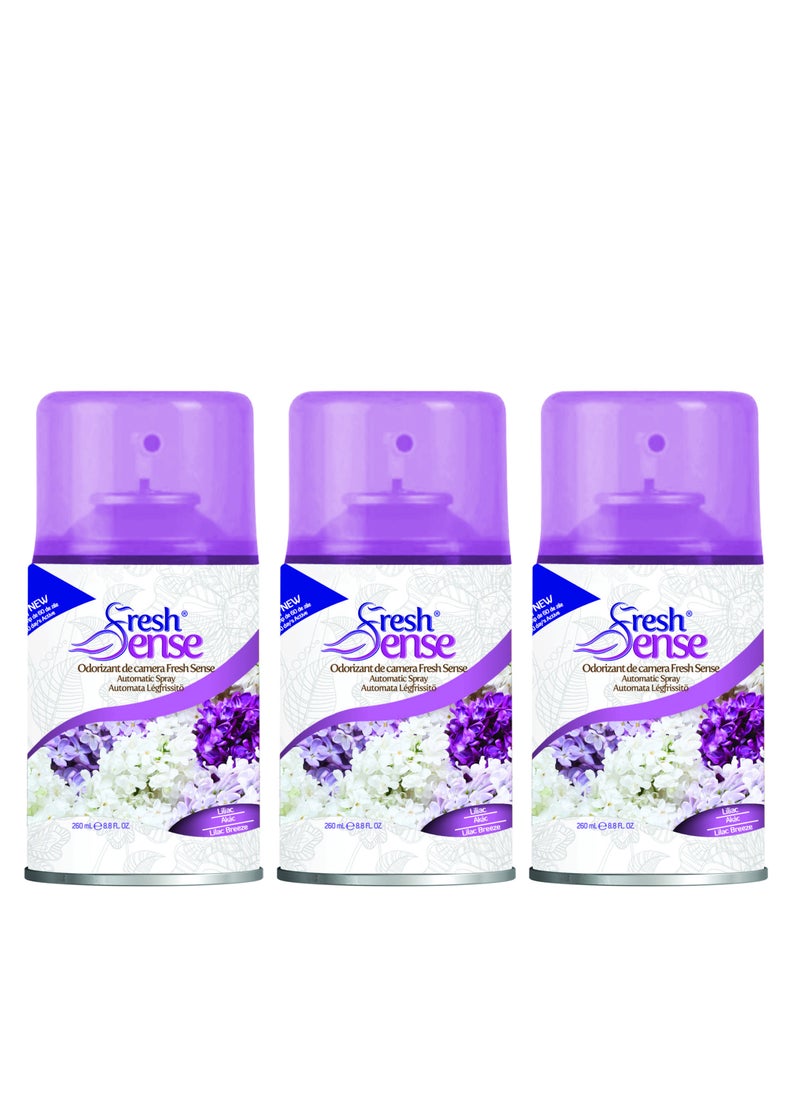 Fresh Sense - LILAC Refill - PACK of 3 x 260ml - Automatic Spray Auto Spray Air Freshener for Home Bathroom Toilet Office Neutralizes Bad Odors FRESH SENSE - Image 1