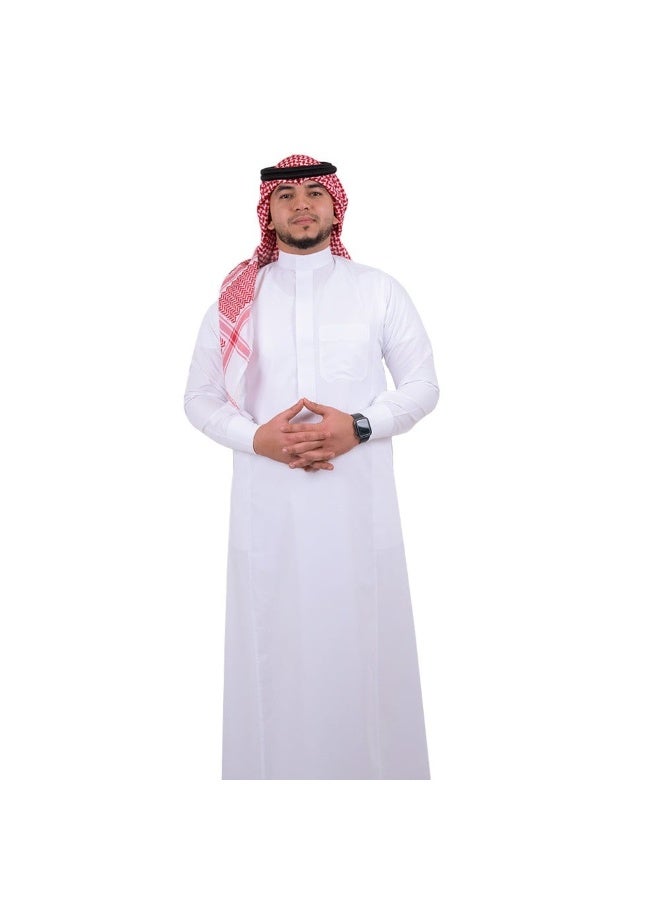 FIDCHY Saudi Men’s Youth White Thobe – Modern Fit – Comfortable Fabric for Daily & Formal Wear - Image 2