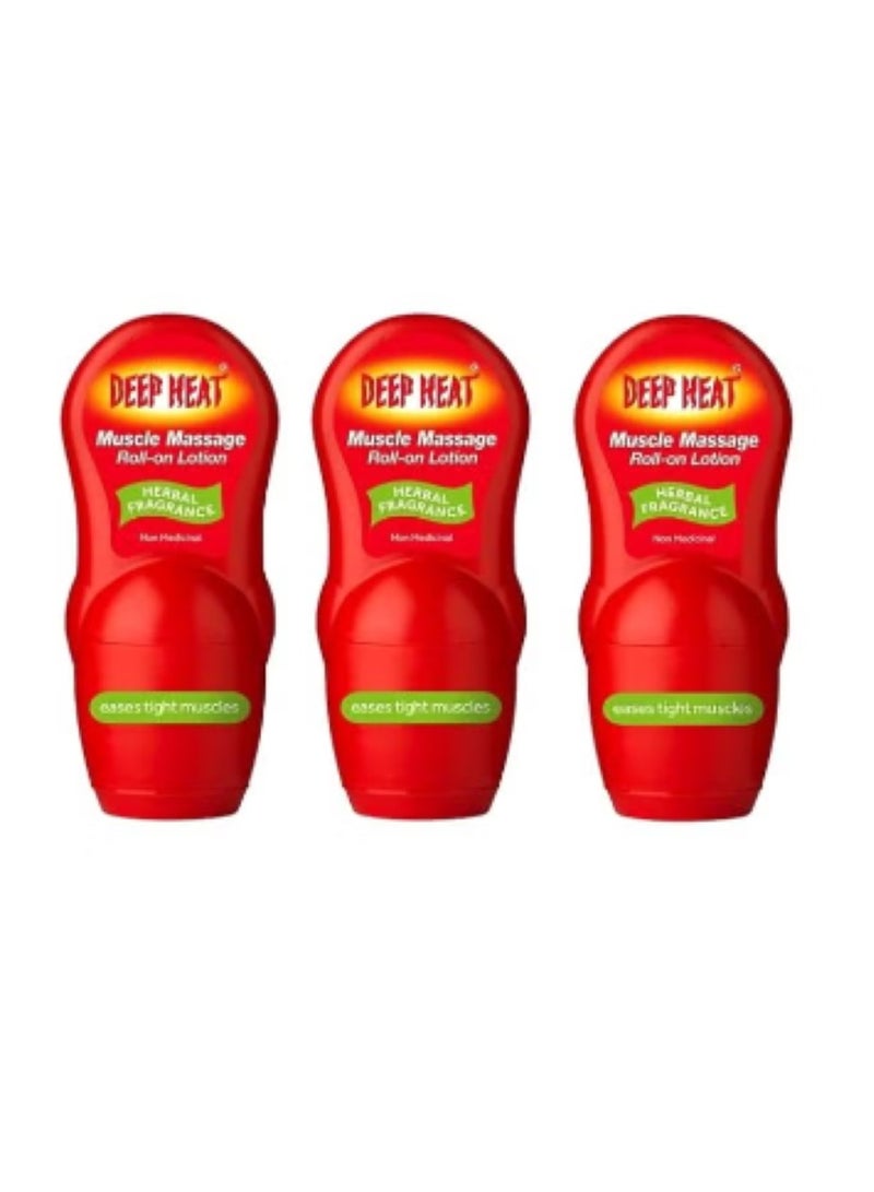 DEEP HEAT Pack Of 3 Deep Heat Roll On Lotion