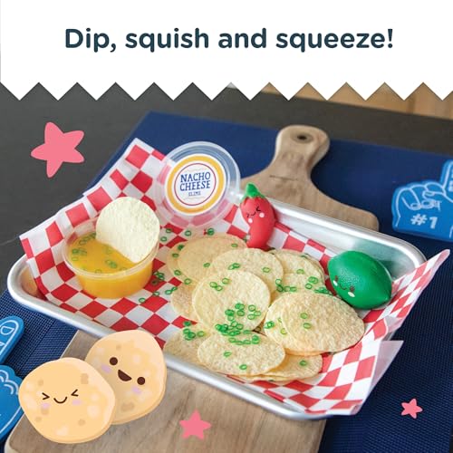 Mindware Foodie Fidget Fan Foods Nacho Tray Sensory Toy Set with Flexible Chips Nacho Cheese Slime Tactile Toppings Calming Fidget Play for Kids Ages 5 - Image 5