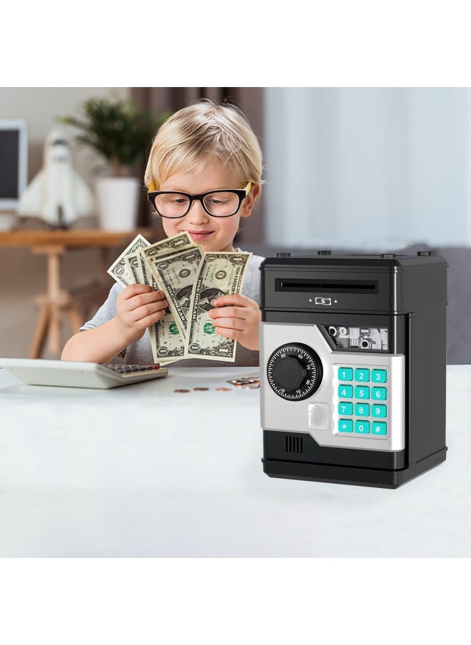 Generic Fingerprint Password Box Piggy Bank ATM Cash Machine Oversized Piggy Bank With Lock Creative Cute Children's Gift-Color:Pink  - Image 2
