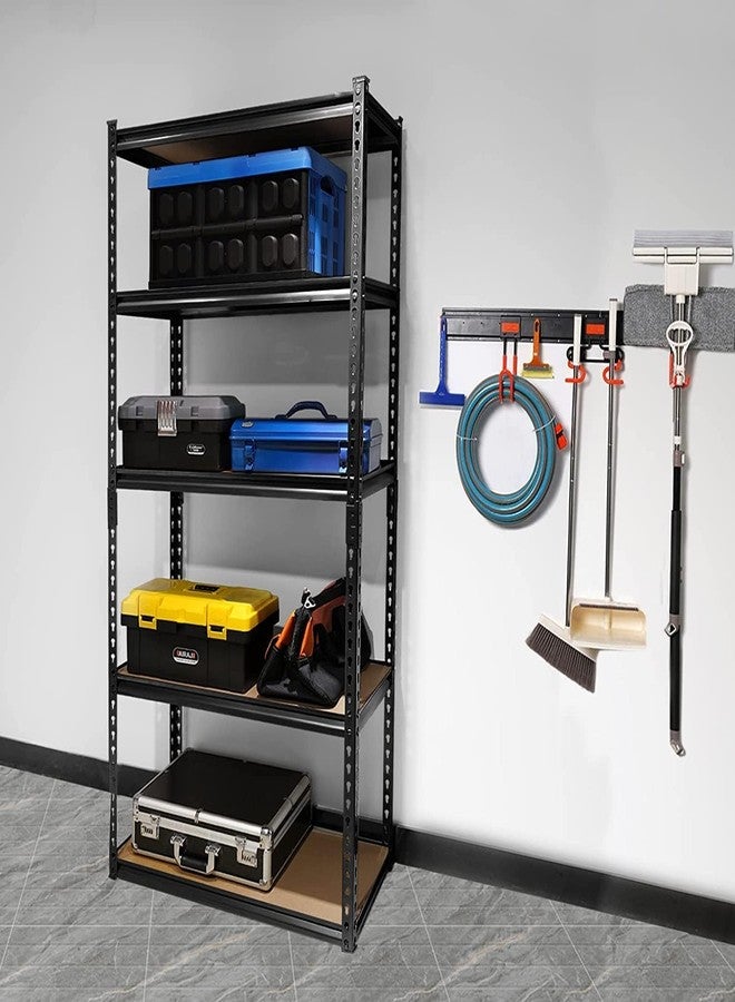 VISHVA Black Matte Finish Adjustable Shelving Unit Storage Rack Utility Display Rack Steel Boltless Rivet Rack (84 x 36 x 12 Inches) - Image 2