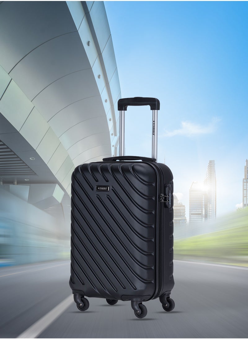 Stargold Hardside Spinner 4 Wheels Luggage Trolley With Number Lock Black  - Image 5