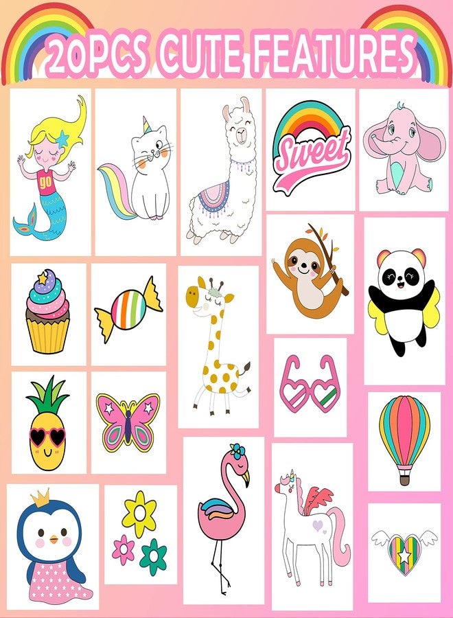 YOYTOO Unicorn Wooden Stamp and Sticker Set for Girls, Unicorn, Mermaid, Panda, Alpaca, Sloth, Cats, Rainbow, Butterfly Stamps, Activity Craft Set for Girls Boys Kids Gift Ages 4 5 6 7 8 9 10 Years Old - Image 4
