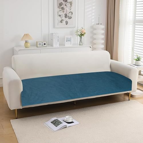 KINGLY Premium Velvet Sofa Cover for L Shape (3+2, 5 Seater) | Full Coverage, Anti-Skid | 175 cm x 1 pc, 116 cm 1 pc| VelSoft Teal Stone | Washable Sofa Protector Mat for Home Use - Image 2