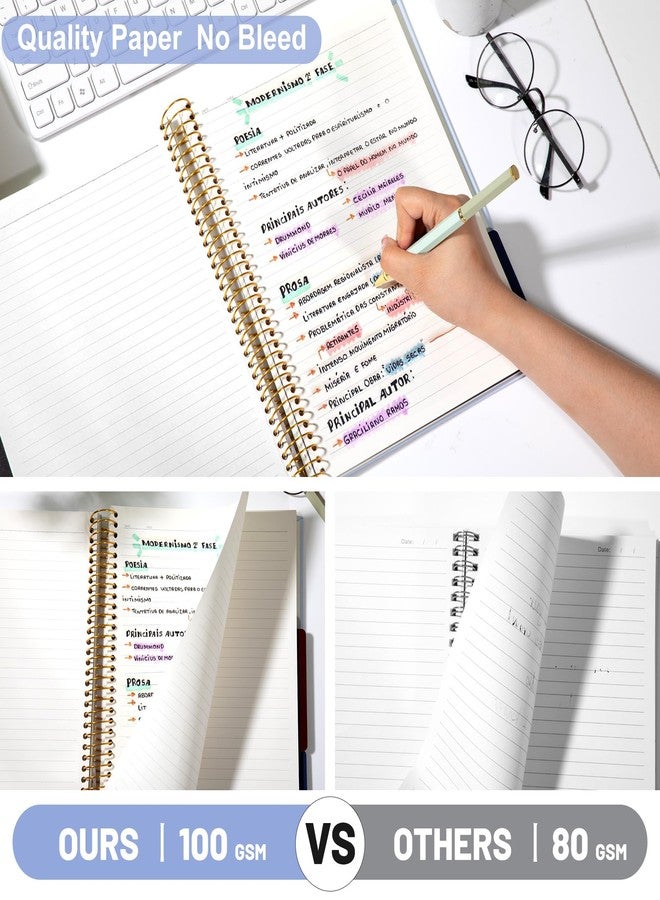 Flying Eagle 8.5 x 11 Large Spiral Notebook Hardcover Spiral Notebook 3 Subject Spiral Notebook for Note Taking 100gsm Premium Paper 104 Sheets College Ruled Journal for School Office Supplies Writing Journal,Blue - Image 2