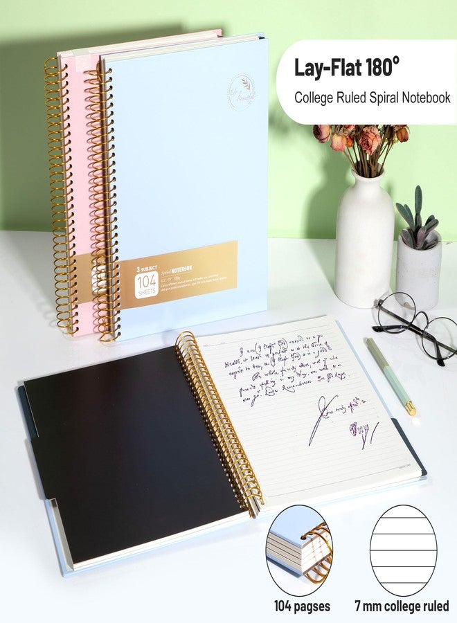 Flying Eagle 8.5 x 11 Large Spiral Notebook Hardcover Spiral Notebook 3 Subject Spiral Notebook for Note Taking 100gsm Premium Paper 104 Sheets College Ruled Journal for School Office Supplies Writing Journal,Blue - Image 4