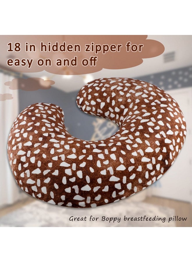 GFU Nursing Pillow Cover For Baby Boys And Girls Minky Breastfeeding Pillow Case For Newborn Soft Deer Skin Print Breastfeeding Pillow Slipcover Stretchy Feeding Cover - Image 5