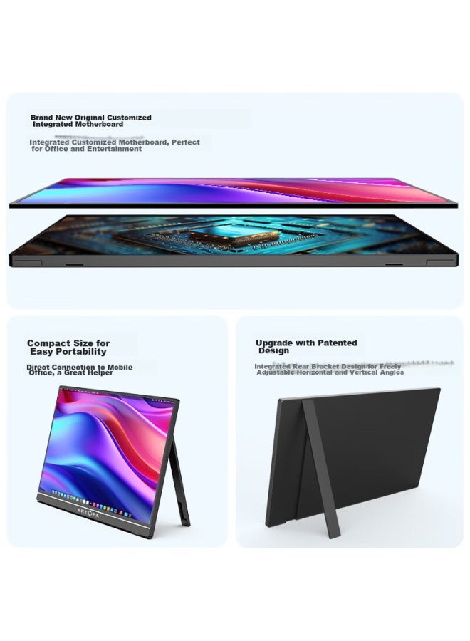 Arzopa 15.6-inch Portable Monitor, Phone Laptop Gaming Console Extension Screen, Computer Secondary Display, Obsidian Black - Image 2