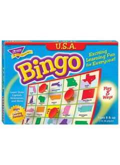 Trend Enterprises U.S.A. Bingo Game Exciting Way For Everyone To Learn Play 8 Different Ways Learn State Capitals Nicknames & More Great For Classrooms And At Home 2 To 36 Players For Ages 8+  - Image 2