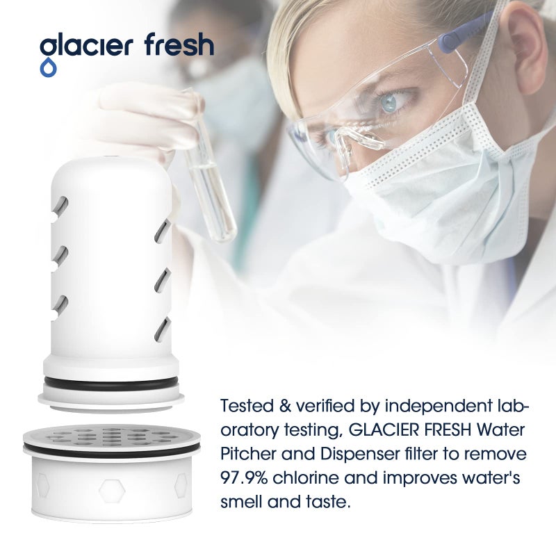 GLACIER FRESH Water Pitcher Filter Replacement for LS Home Dispenser and Pitcher Systems, Reduces Chlorine Taste and Odor, 2 Membrane Micro and 4 Activated Carbon + Ion Exchange Filter - Image 4