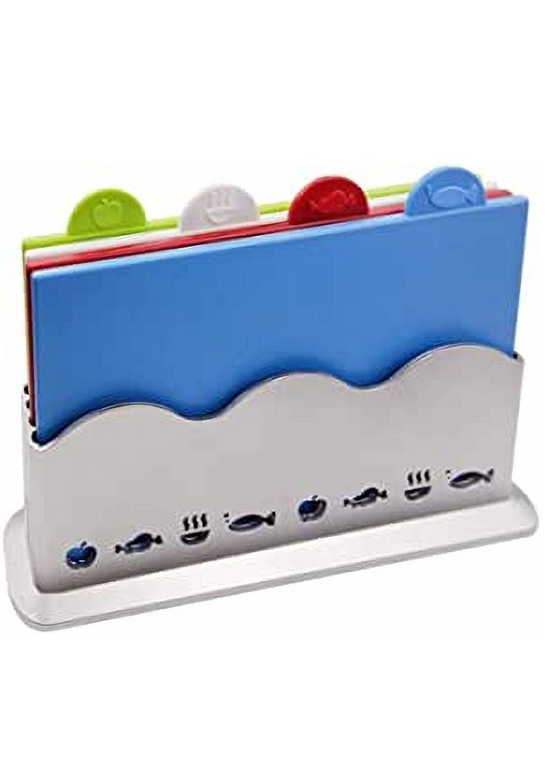 Dubkart Color-Coded Cutting Board Set with Holder Non-slip Thick Boards for Kitchen - Image 1