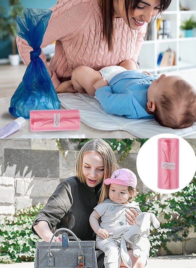 Sharpdo Disposable Diaper Sacks Bags, Diaper Trash Bags, Diaper Disposal Bags for Travel (10 Rolls - 150 Bags) - Image 3