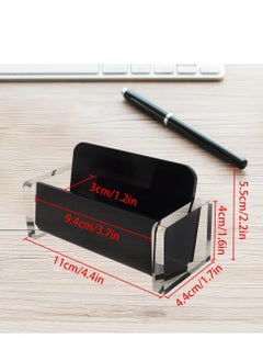 KASTWAVE Business Card Holder, Acrylic Business Card Holder for Office Desk, Transparent Business Card Display Holder, 1 Slot Holds About 30-50 Cards, Modern Organizer for Office Study Countertop, Desk (Black)  - Image 4
