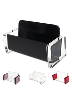KASTWAVE Business Card Holder, Acrylic Business Card Holder for Office Desk, Transparent Business Card Display Holder, 1 Slot Holds About 30-50 Cards, Modern Organizer for Office Study Countertop, Desk (Black)  - Image 1
